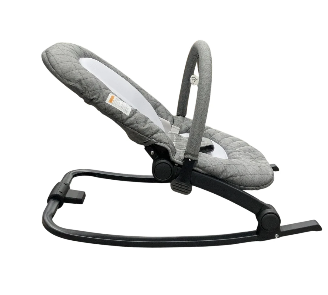 Baby Delight Go With Me Aura Deluxe Portable Rocker & Bouncer, Quilted Charcoal Tweed - Image 2