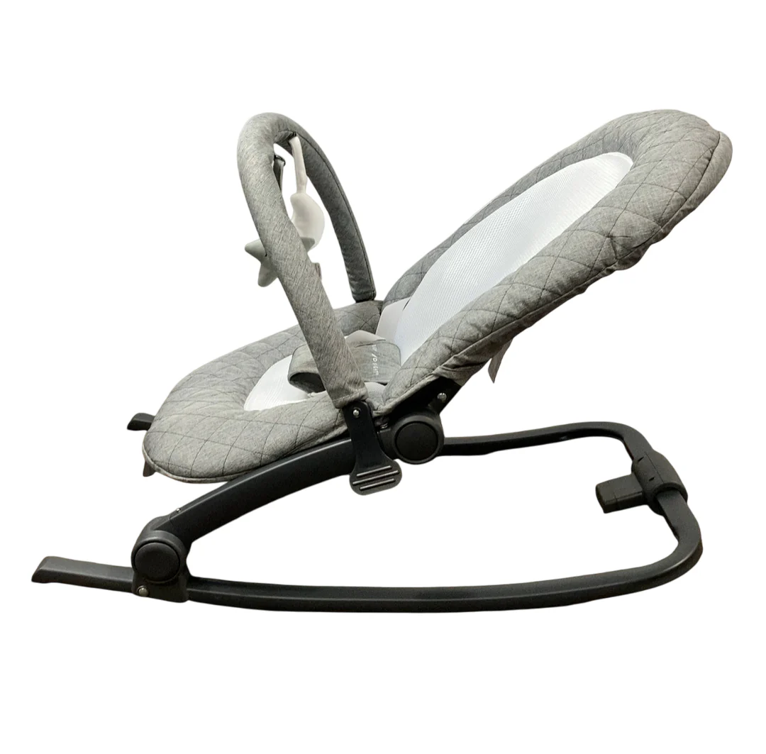 Baby Delight Go With Me Aura Deluxe Portable Rocker & Bouncer, Quilted Charcoal Tweed - Image 2