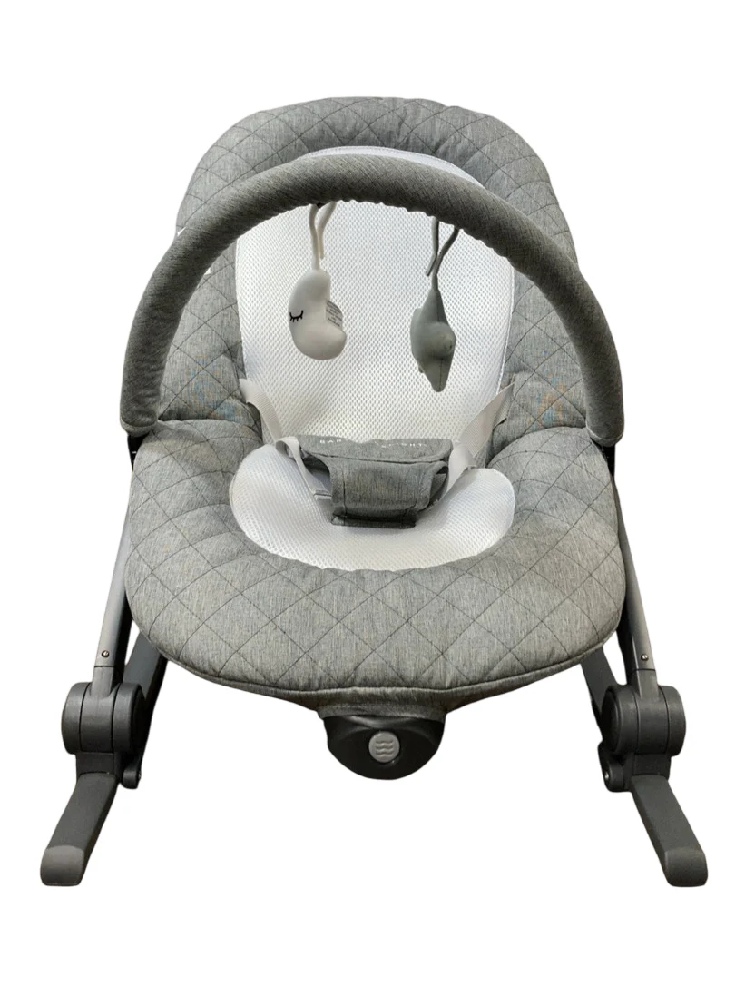 Baby Delight Go With Me Aura Deluxe Portable Rocker & Bouncer, Quilted Charcoal Tweed - Image 5