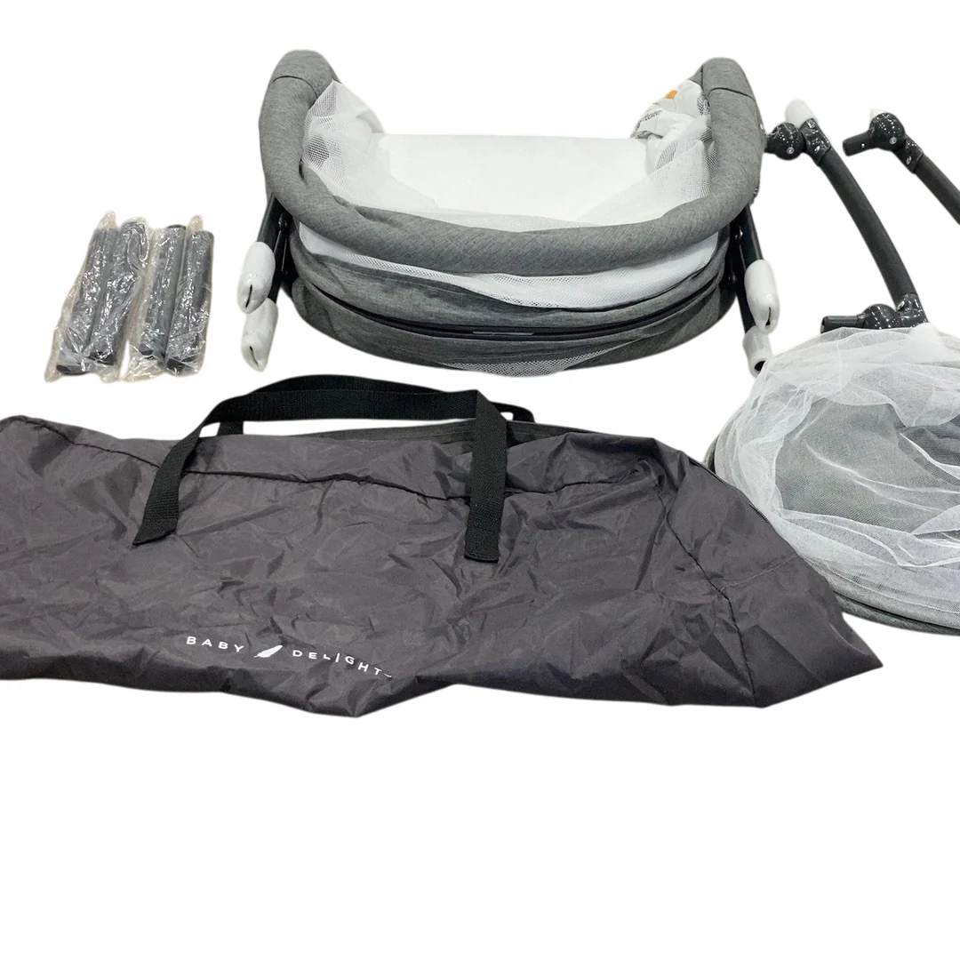 Baby Delight Go With Me Slumber Deluxe Portable Rocking Bassinet, Charcoal Tweed - Image 2