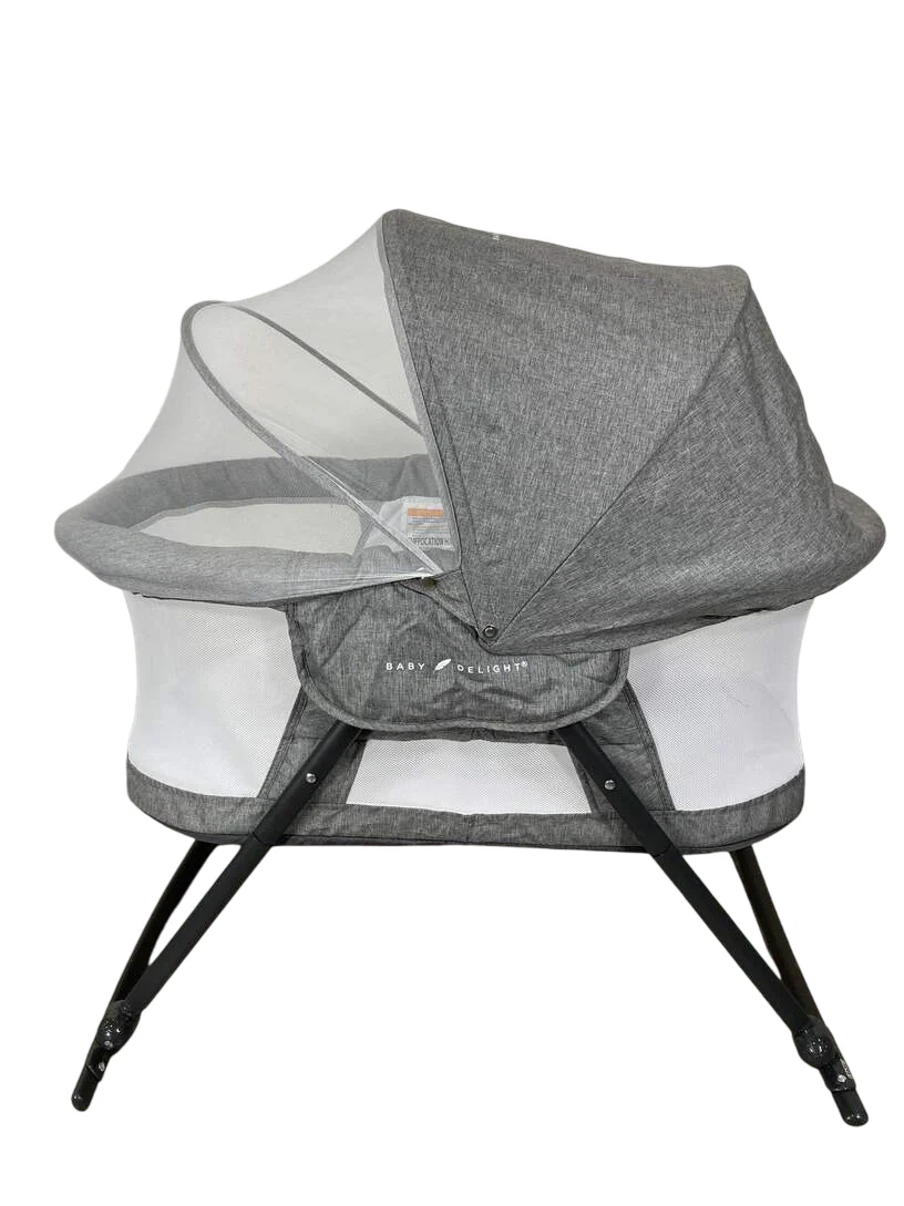 Baby Delight Go With Me Slumber Deluxe Portable Rocking Bassinet, Charcoal Tweed - Image 2