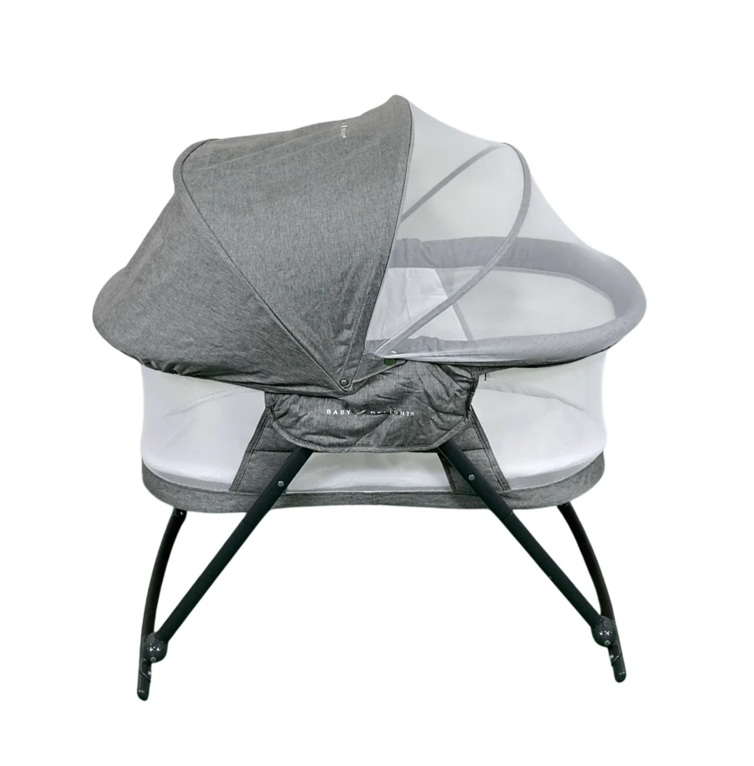 Baby Delight Go With Me Slumber Deluxe Portable Rocking Bassinet, Charcoal Tweed - Image 3