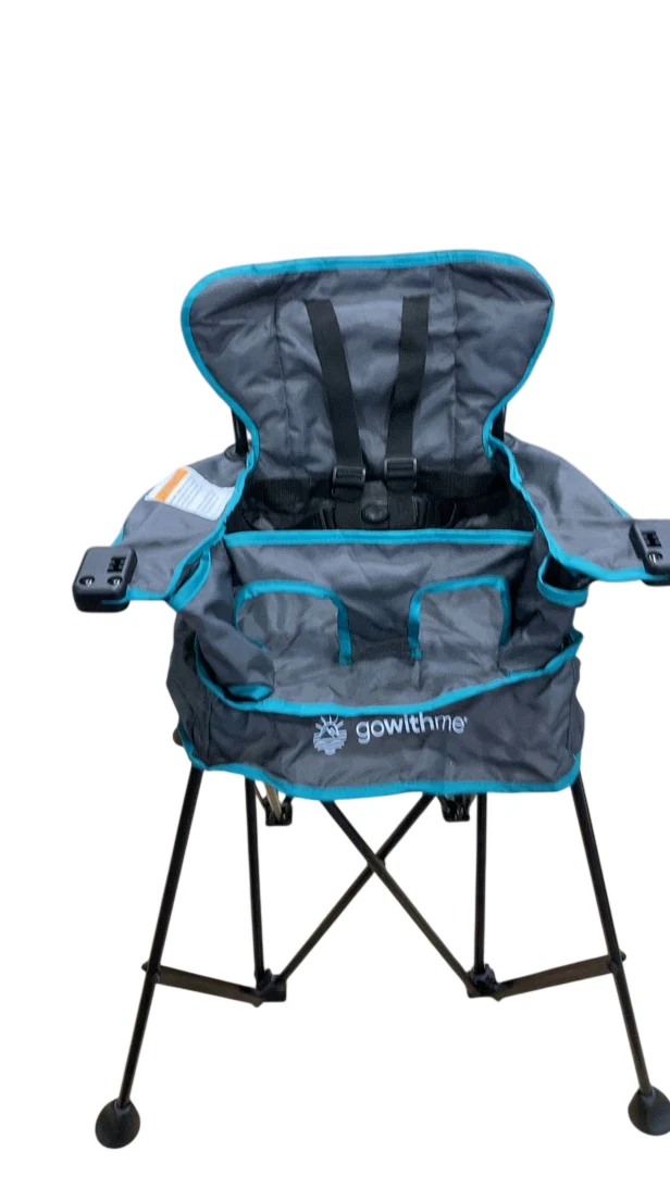 Baby Delight Go With Me Uplift Deluxe Portable High Chair, Teal & Grey - Image 2