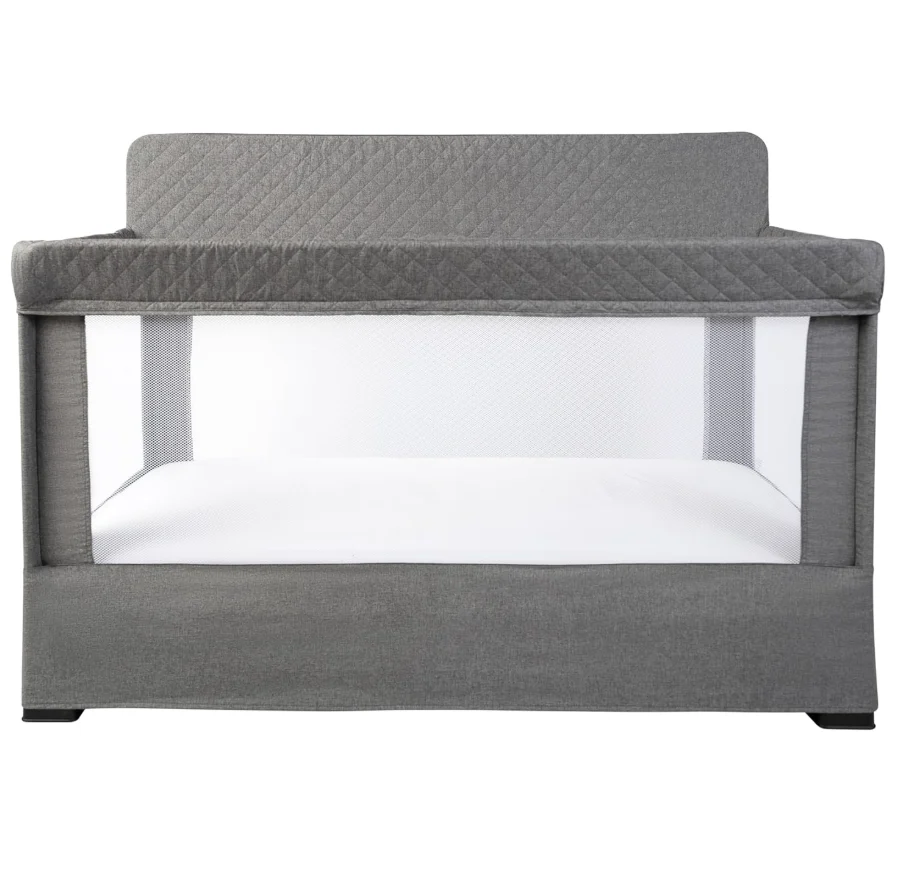 Baby Delight Lunaire Full Size Mesh Crib and Playard, Charcoal Tweed