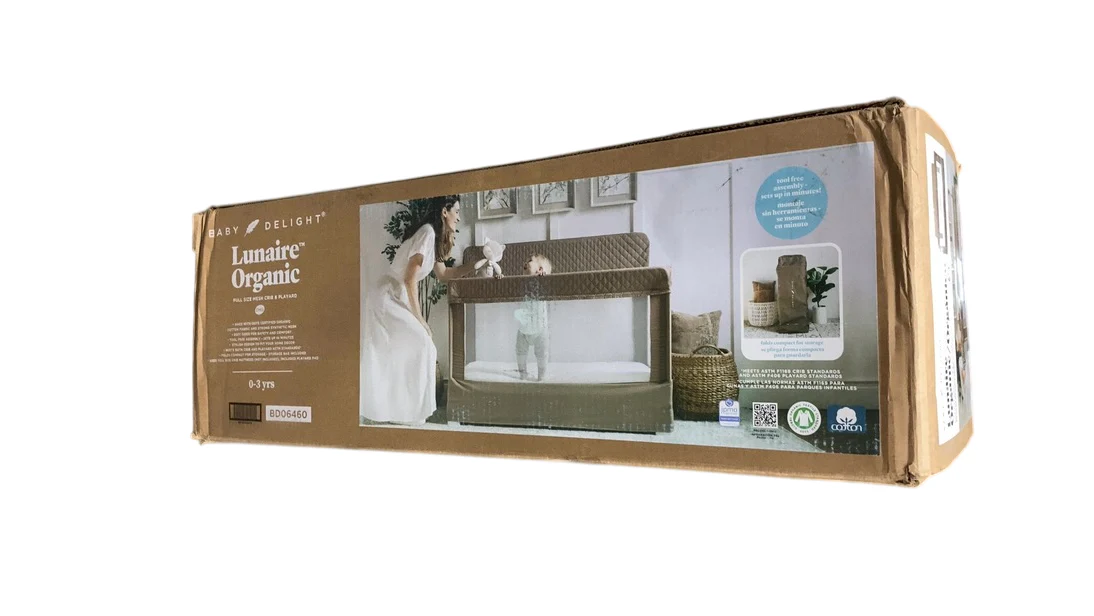Baby Delight Lunaire Full Size Mesh Crib and Playard, Organic Mocha - Image 2