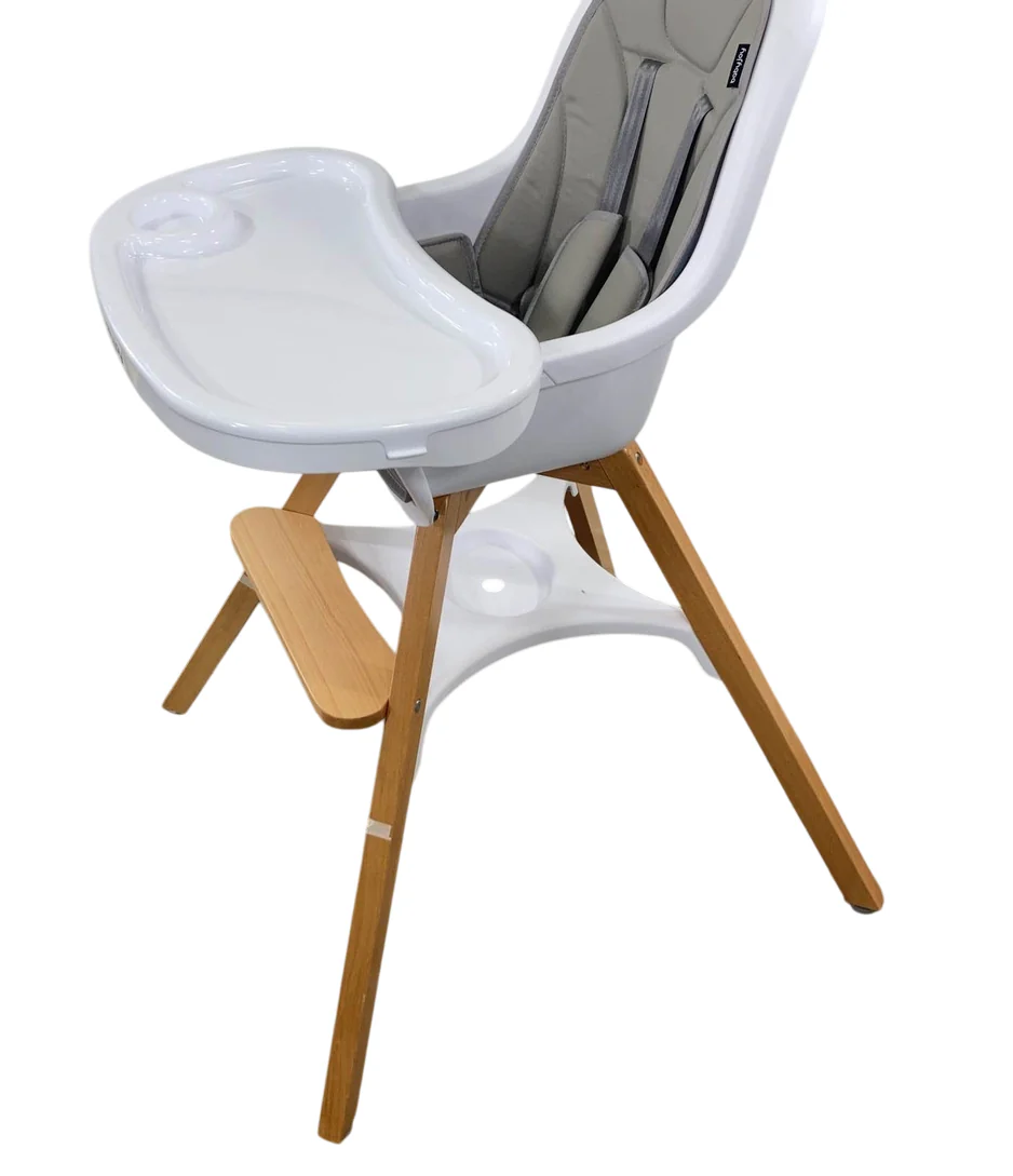 Baby Joy Convertible Wooden High Chair, Beige - Image 2