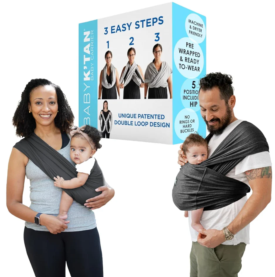 Baby K'tan Active Yoga Baby Carrier, Heather Black, Medium
