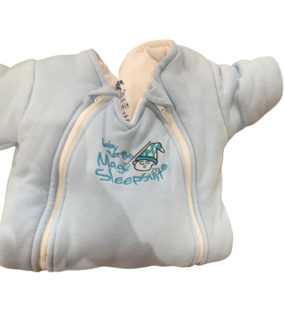 Baby Merlin's Magic Sleepsuit, Blue, Cotton, Small 3-6 Months - Image 2