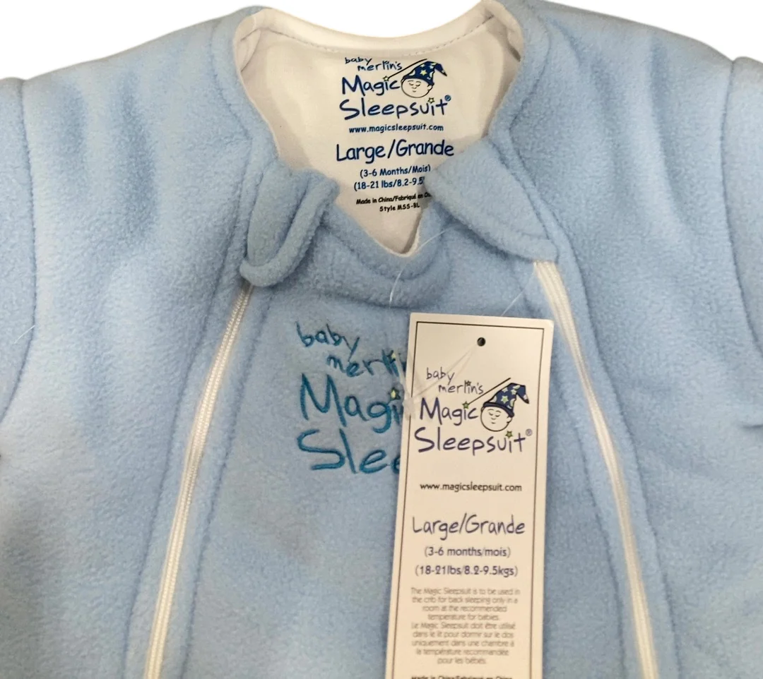 Baby Merlin's Magic Sleepsuit, Blue, Fleece, Large 6-9 Months - Image 6