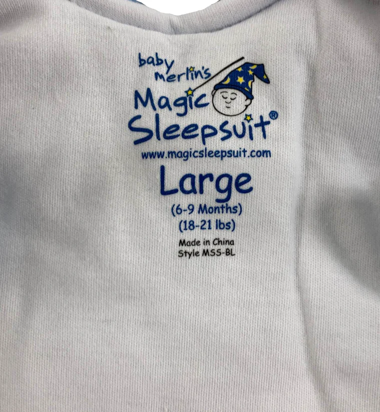 Baby Merlin's Magic Sleepsuit, Blue, Fleece, Large 6-9 Months - Image 3
