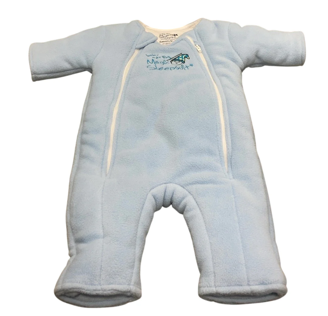 Baby Merlin's Magic Sleepsuit, Blue, Fleece, Small (12-18lbs)