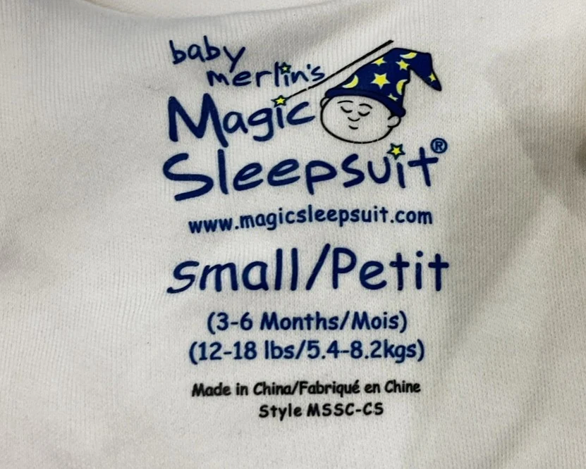 Baby Merlin's Magic Sleepsuit, Cotton, Cream, Small (12-18lbs) - Image 4
