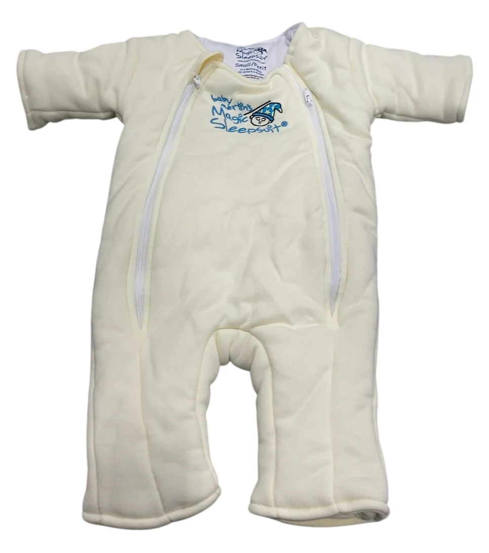 Baby Merlin's Magic Sleepsuit, Cotton, Cream, Small 3-6 Months
