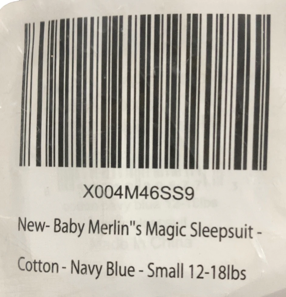 Baby Merlin's Magic Sleepsuit, Cotton, Navy Blue, Small 3-6 Months - Image 3