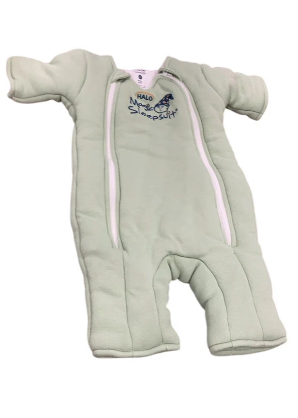 Baby Merlin's Magic Sleepsuit, Cotton, Sage Green, Small 3-6 Months - Image 2