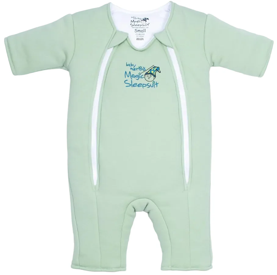 Baby Merlin's Magic Sleepsuit, Cotton, Sage Green, Small 3-6 Months