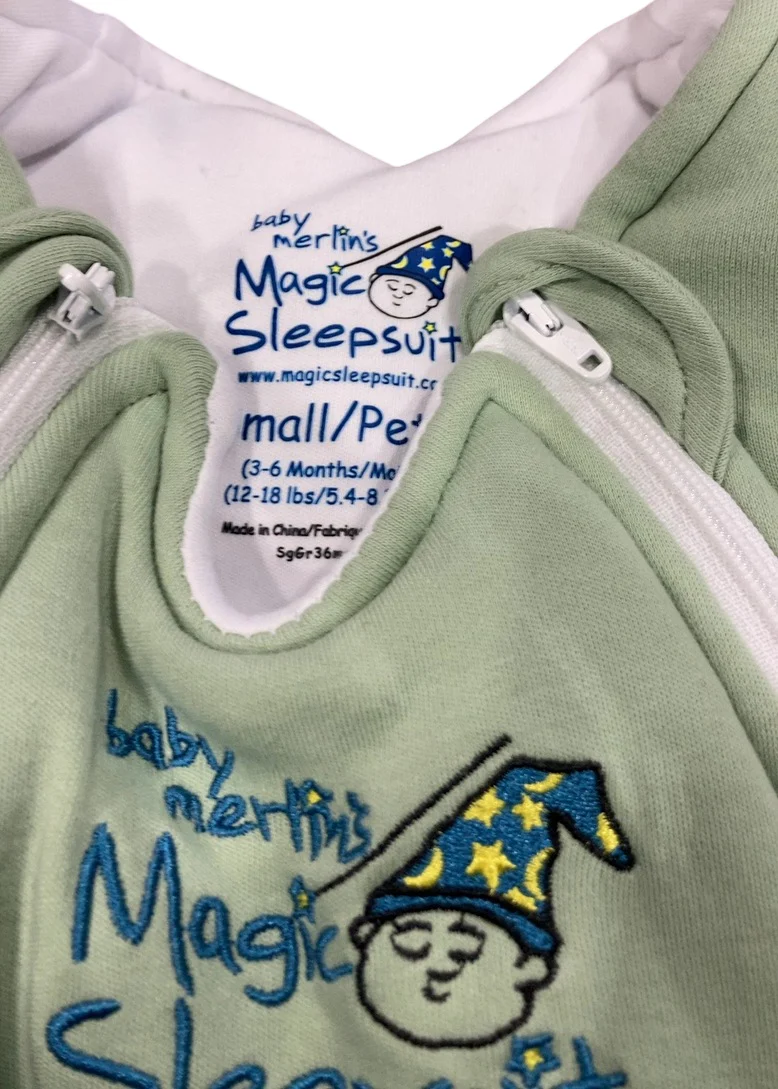 Baby Merlin's Magic Sleepsuit, Cotton, Sage Green, Small 3-6 Months - Image 2