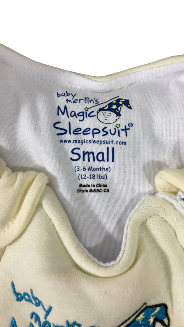 Baby Merlin's Magic Sleepsuit, Cream, Cotton, Small (12-18lbs) - Image 3