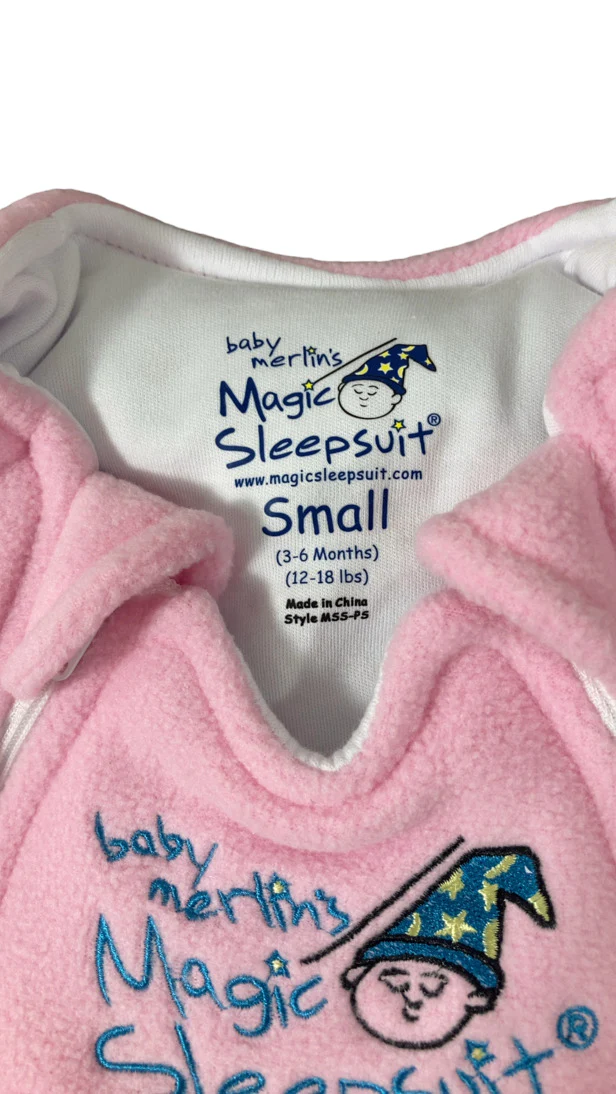Baby Merlin's Magic Sleepsuit, Fleece, Pink, Small 3-6 Months - Image 2