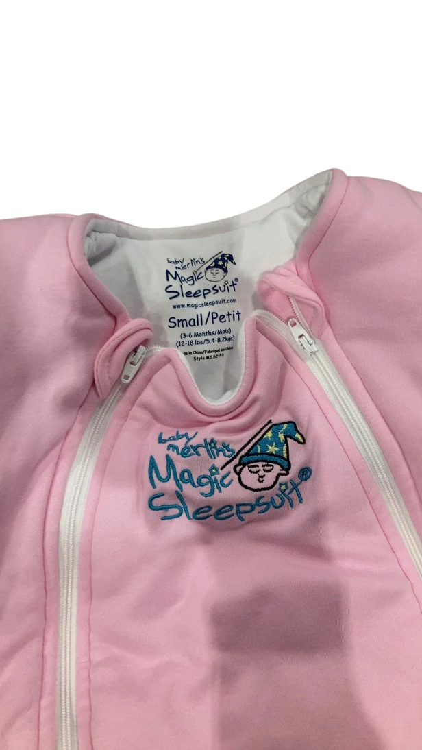 Baby Merlin's Magic Sleepsuit, Pink, Cotton, Small 3-6 Months - Image 4
