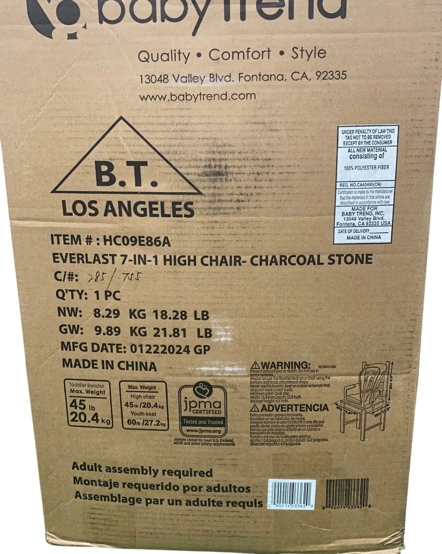 Baby Trend Everlast 7-in-1 High Chair, Charcoal Stone - Image 7