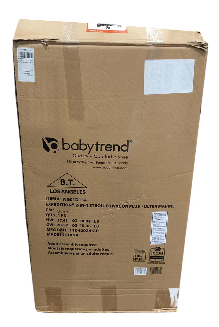 Baby Trend Expedition 2-in-1 Stroller Wagon Plus, Ultra Marine, 2024 - Image 4