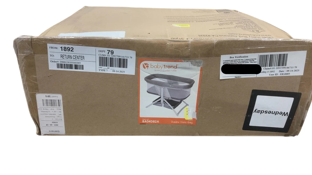 Baby Trend Quick-Fold 2-in-1 Rocking Bassinet, Shadow Stone Gray - Image 4