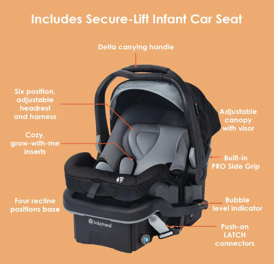 Baby Trend Tango PRO Travel System, Dash Black, 2025 - Image 4