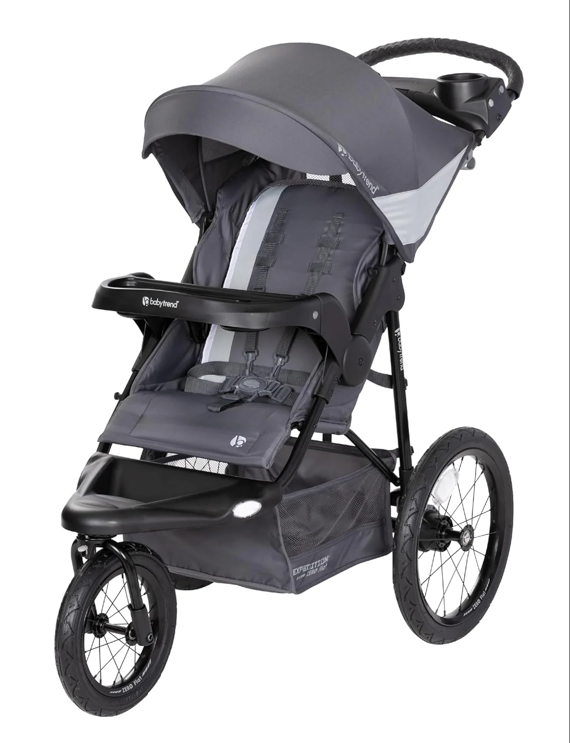 Baby Trend Zero Flat Jogger with LED Lights, 2025, Dash Grey