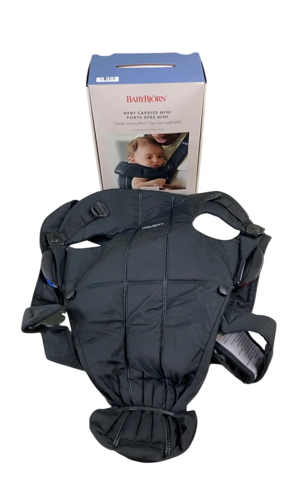 BabyBjorn Baby Carrier Mini, Black Woven
