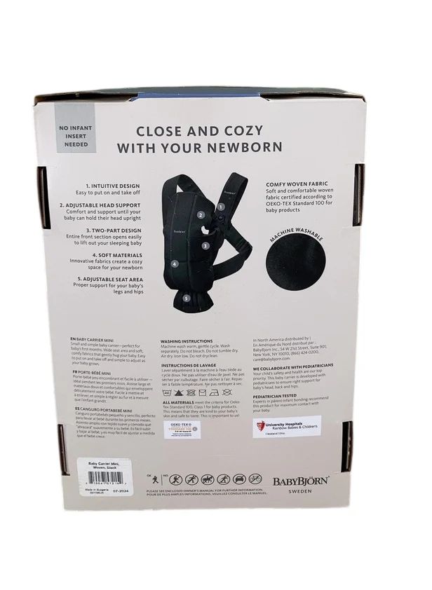 BabyBjorn Baby Carrier Mini, Black Woven - Image 4