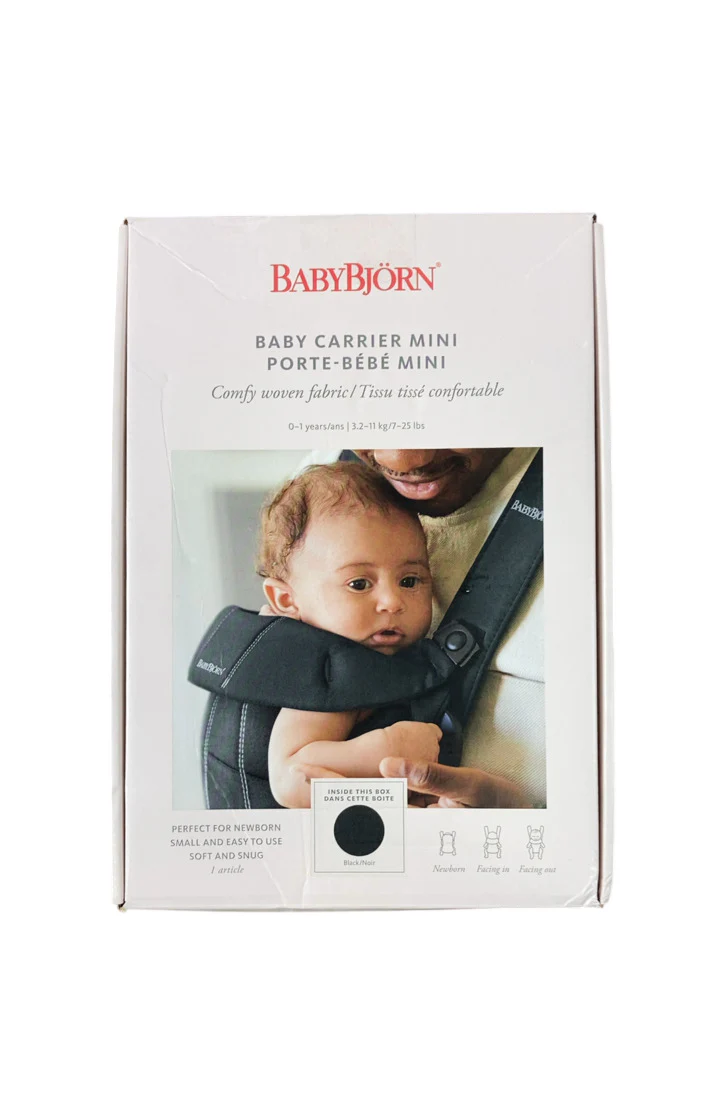 BabyBjorn Baby Carrier Mini, Black Woven - Image 2