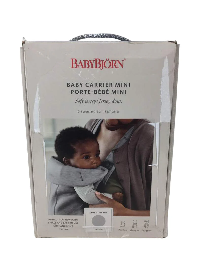 BabyBjorn Baby Carrier Mini, Light Gray 3D Jersey - Image 2