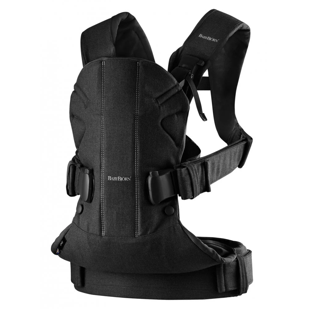BabyBjorn Baby Carrier One, Black Cotton Mix - Image 2