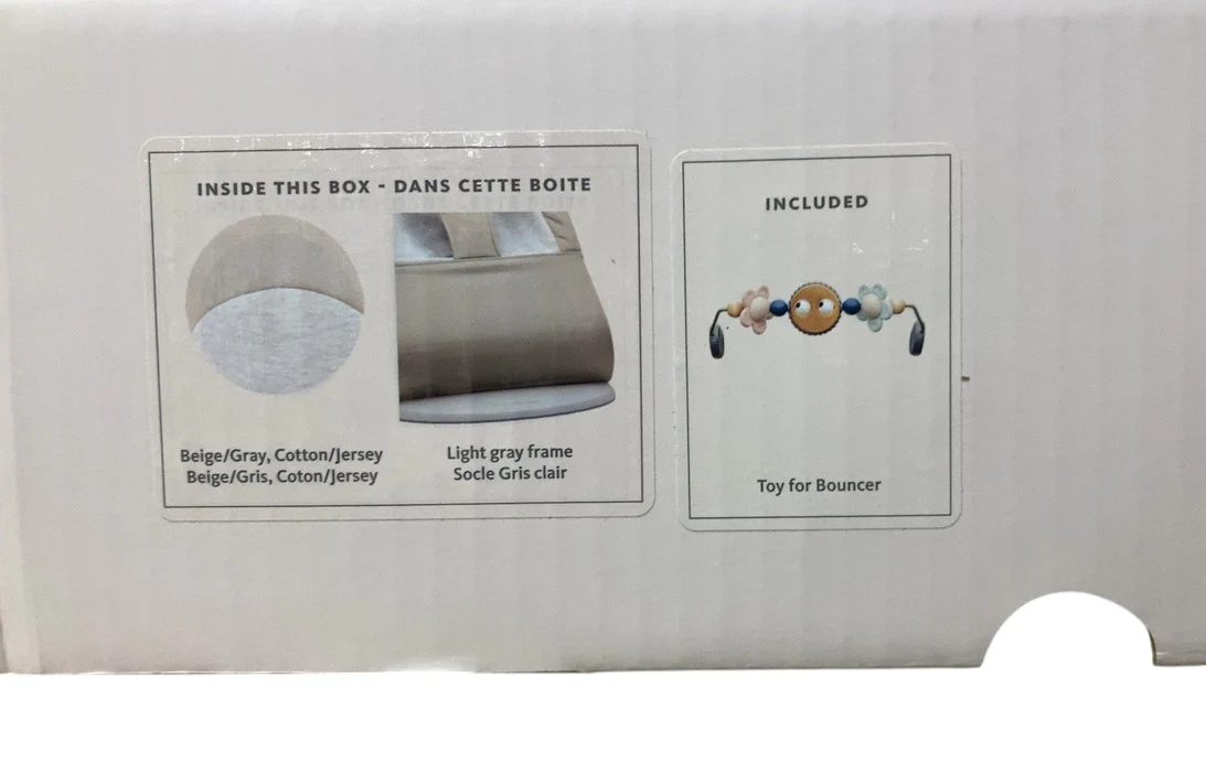 BabyBjorn Bouncer Balance Bundle With Toy Bar, Beige/Gray, Light Gray Frame, Pastel Googly Eyes - Image 5