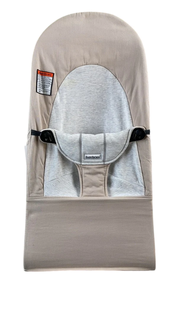 BabyBjorn Bouncer Balance Soft, Beige/Gray, Black Frame - Image 2