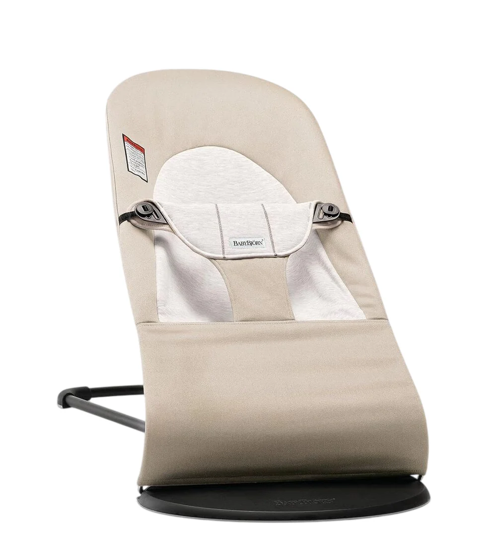 BabyBjorn Bouncer Balance Soft, Beige/Gray, Black Frame