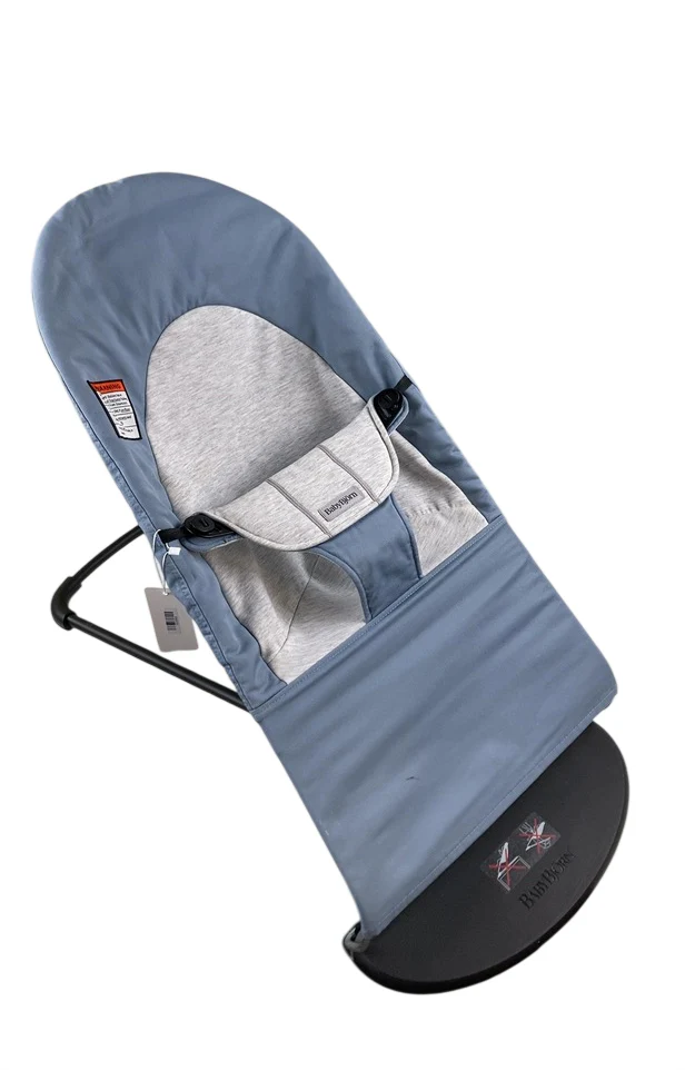 BabyBjorn Bouncer Balance Soft, Black Frame, Blue/Gray