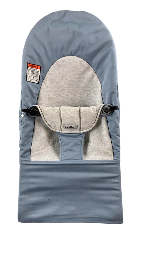 BabyBjorn Bouncer Balance Soft, Black Frame, Blue/Gray - Image 4