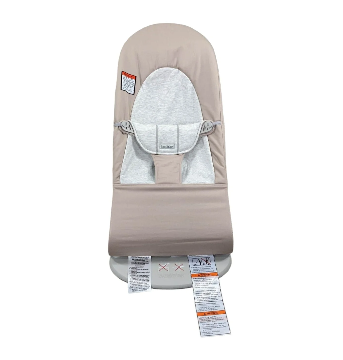 BabyBjorn Bouncer Balance Soft, Light Gray Frame, Beige/Gray - Image 3