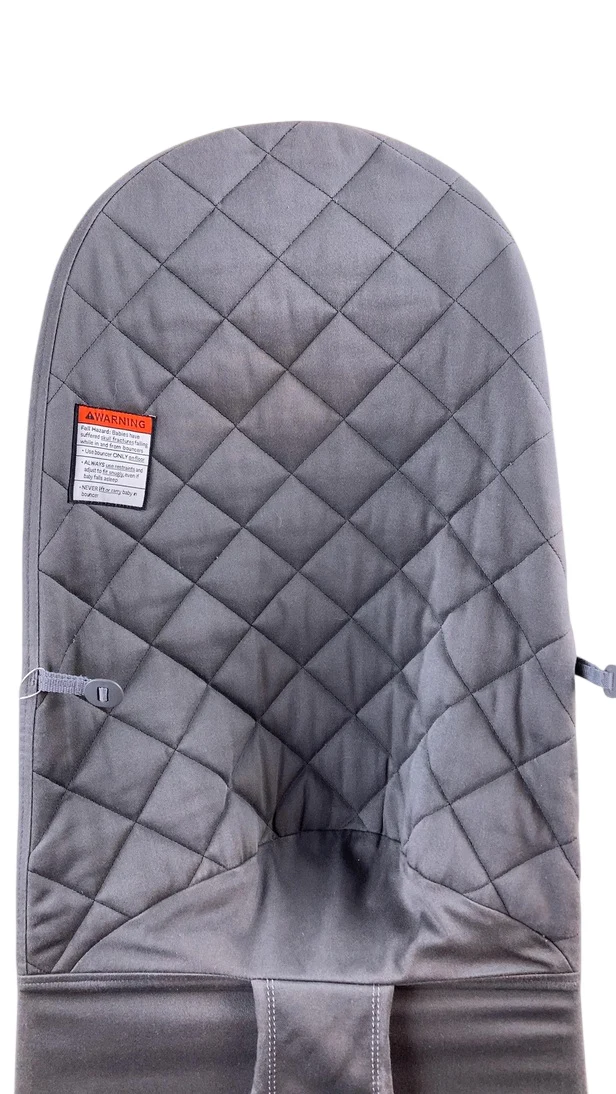 BabyBjorn Bouncer Bliss, Anthracite Cotton Classic Quilt, Dark Gray - Image 5