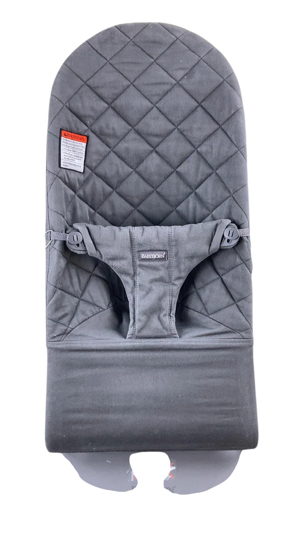 BabyBjorn Bouncer Bliss, Anthracite Cotton Classic Quilt, Dark Gray Frame - Image 4