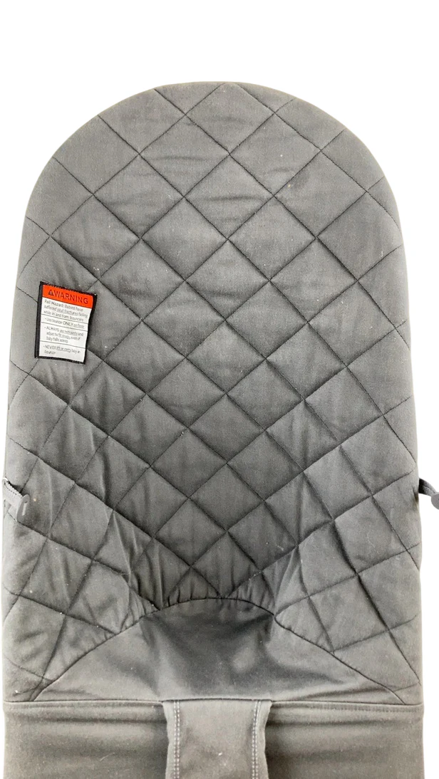BabyBjorn Bouncer Bliss, Anthracite Cotton Classic Quilt, Dark Gray Frame - Image 5
