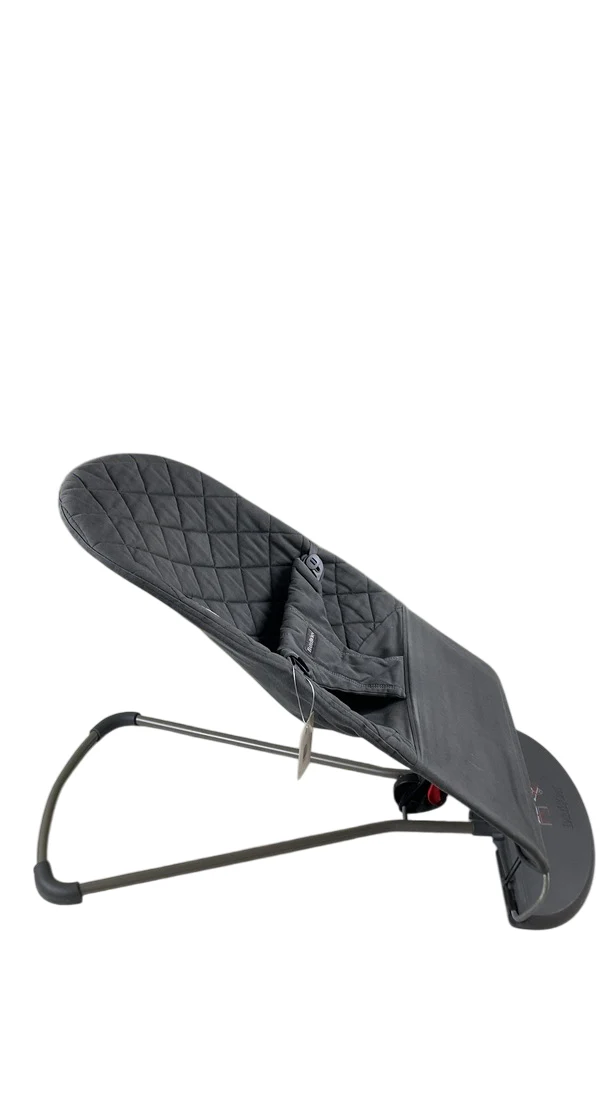 BabyBjorn Bouncer Bliss, Anthracite Cotton Classic Quilt, Dark Gray Frame - Image 2