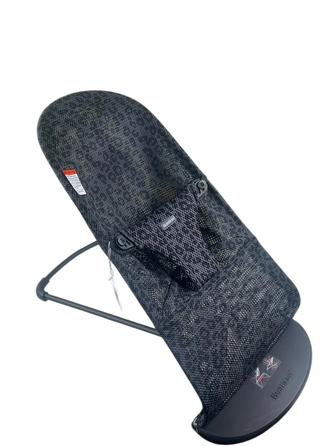 BabyBjorn Bouncer Bliss, Anthracite/Leopard Mesh, Black Frame