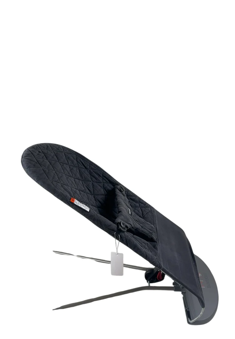 BabyBjorn Bouncer Bliss, Black Cotton Classic Quilt, Dark Gray Frame - Image 2