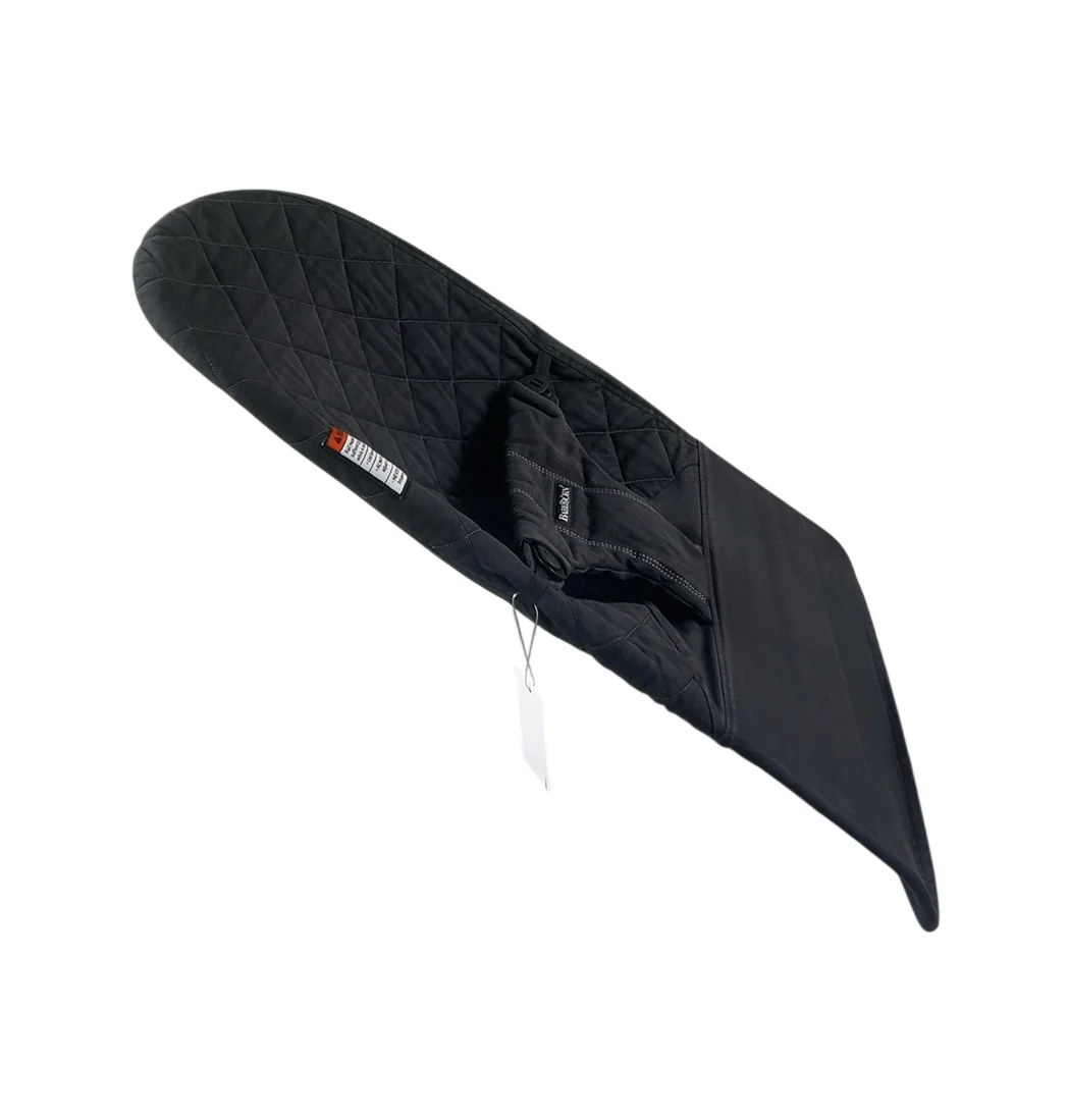 BabyBjorn Bouncer Bliss, Black Cotton Classic Quilt, Dark Gray Frame - Image 3