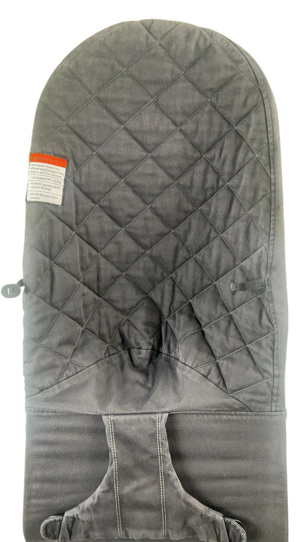 BabyBjorn Bouncer Bliss, Black Cotton Classic Quilt, Dark Gray Frame - Image 5