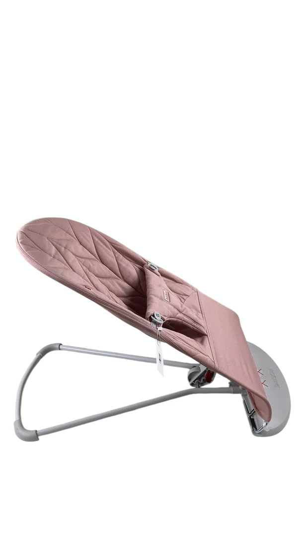 BabyBjorn Bouncer Bliss, Dusty Pink Cotton Petal Quilt, Light Gray Frame - Image 2