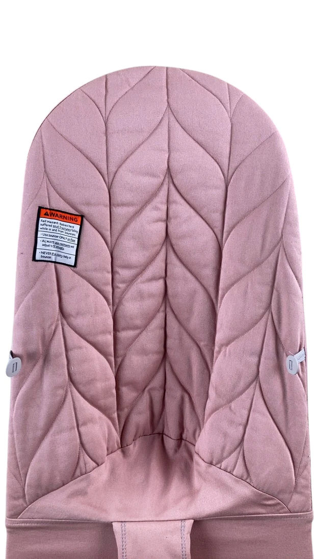 BabyBjorn Bouncer Bliss, Dusty Pink Cotton Petal Quilt, Light Gray Frame - Image 5